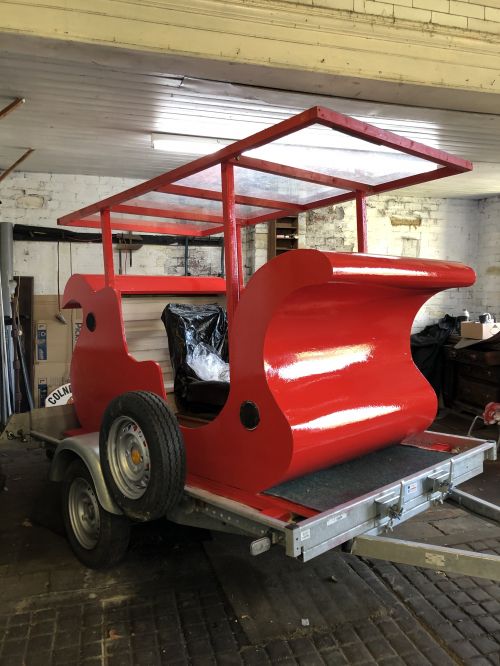 Our new Santa Sleigh taking shape with a fresh coat of paint