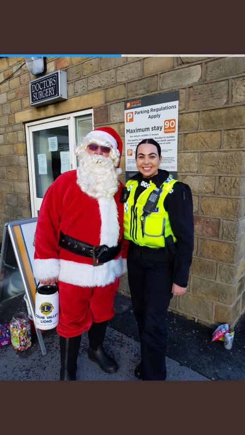 Santa meeting the local neighbourhood police